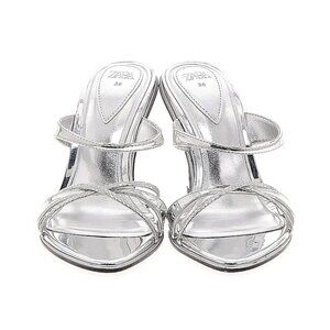 Zara España Metallic Open-toed Kitten Heels (Sz 36/US 6)